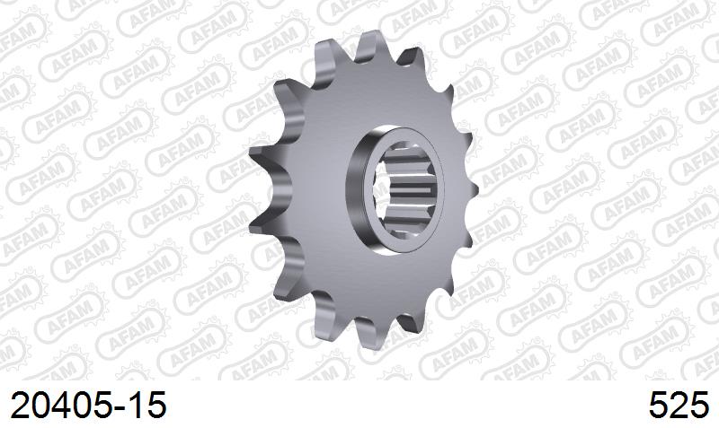 AFAM Front Sprocket, 525 (OE Pitch), Steel - 15T (orig size) (20405-15)