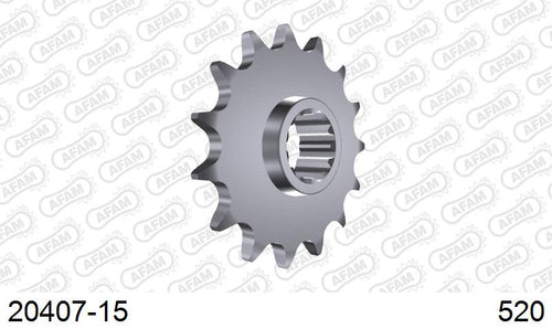 AFAM Front Sprocket, 520 (OE Pitch), Steel - 15T (orig size) (20407-15)