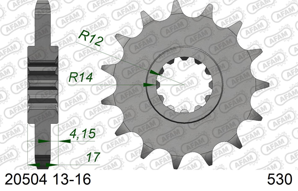 AFAM Front Sprocket, 530 (OE Pitch), Steel - 15T (orig size) – Honda CBR600F 1987–1996