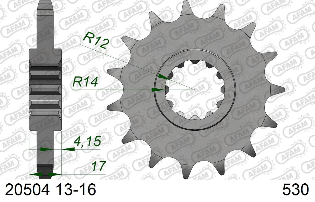 AFAM Front Sprocket, 530 (OE Pitch), Steel - 15T (orig size) – Honda CBR600F 1987–1996