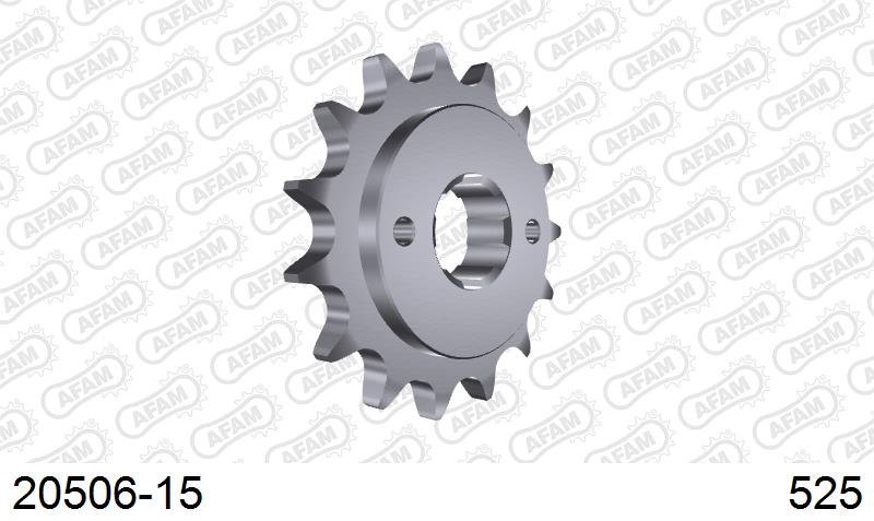 AFAM Front Sprocket, 525 (OE Pitch), Steel - 15T, 118 links reqd – Honda XL600V Transalp 1987–1988