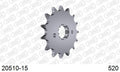 AFAM Front Sprocket, 520 (OE Pitch), Steel - 15T, 112 links reqd (20510-15)