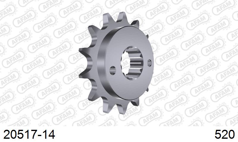 AFAM Front Sprocket, 520 (OE Pitch), Steel - 14T (orig size) – Honda XR650 2000–2007