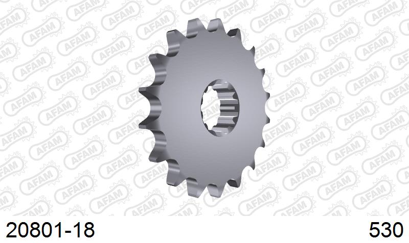 AFAM Front Sprocket, 530 (OE Pitch), Steel - 18T (orig size) – Honda CBX1000 1981–1982