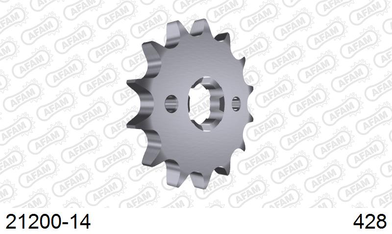 AFAM Front Sprocket, 428 (OE Pitch), Steel - 14T (orig size) (21200-14)