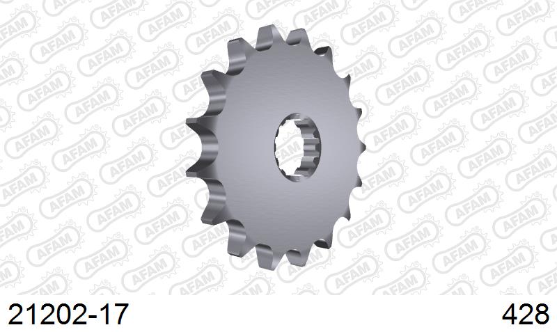 AFAM Front Sprocket, 428 (OE Pitch), Steel - 17T, 138 links reqd