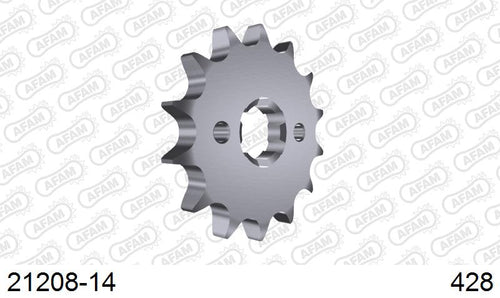 AFAM Front Sprocket, 428 (OE Pitch), Steel - 14T (orig size) (21208-14)