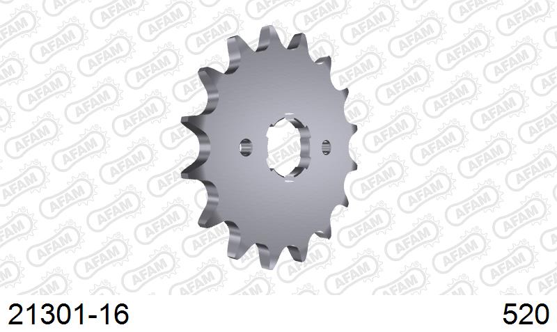 AFAM Front Sprocket, 520 (OE Pitch), Steel - 16T (orig size) (21301-16)