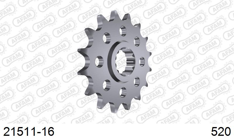 AFAM Front Sprocket, 520 conversion, Steel - 16T (orig size) – Yamaha YZF-R 6 RACE 2022–2023 / Yamaha YZF-R6 2006–2020