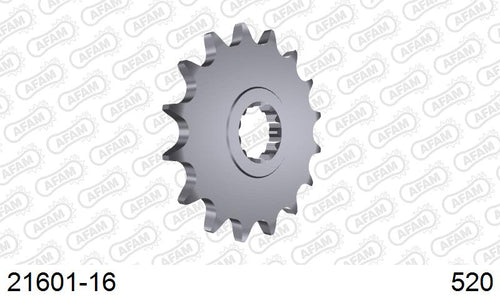 AFAM Front Sprocket, 520 (OE Pitch), Steel - 16T (orig size) – Kawasaki ZX-6R 2007–2022 / Yamaha XTZ750 Super Tenere 1989–1996