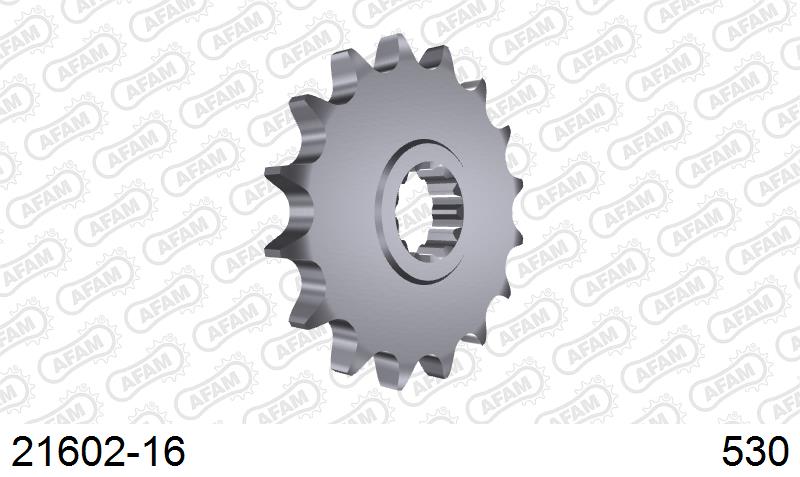 AFAM Front Sprocket, 530 (OE Pitch), Steel - 16T (orig size) (21602-16)