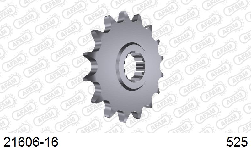 AFAM Front Sprocket, 525 (OE Pitch), Steel - 16T (orig size) – Yamaha YZF-R 6 RACE 2022–2023 / Yamaha YZF-R6 2006–2020