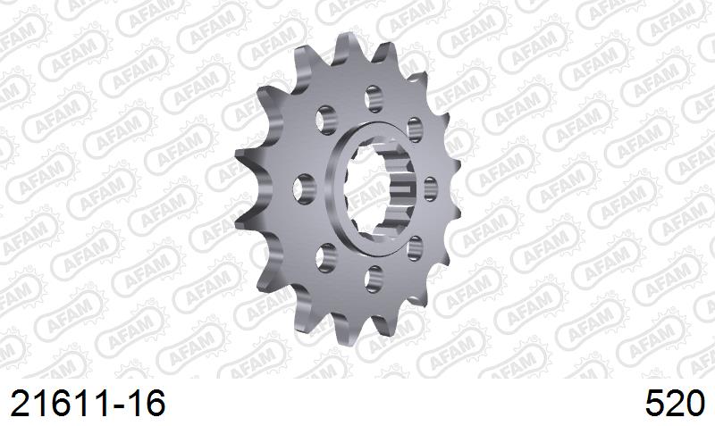AFAM Front Sprocket, 520 conversion, Steel - 16T (orig size) (21611-16)