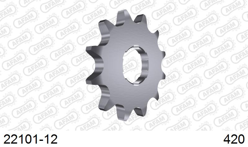 AFAM Front Sprocket, 420 (OE Pitch), Steel - 12T (orig size) (22101-12)
