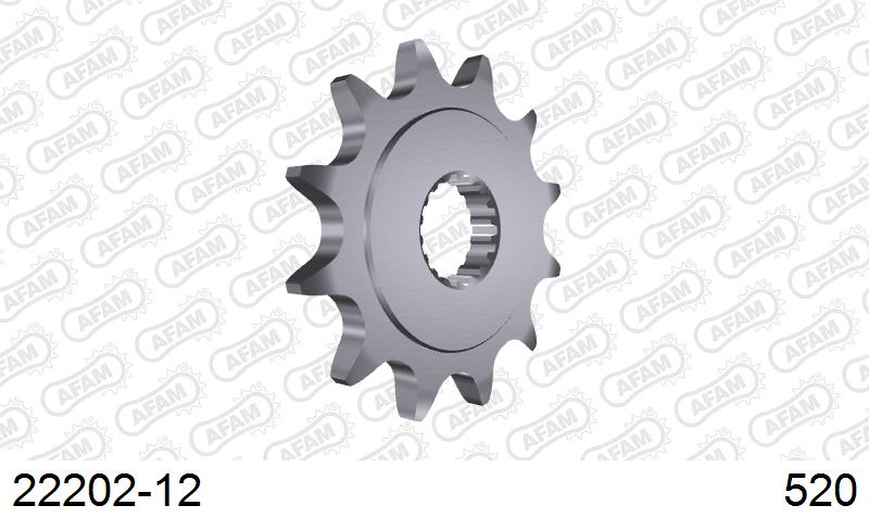 AFAM Front Sprocket, 520 (OE Pitch), Steel - 12T (orig size) – Suzuki PE175 1982–1984 / Suzuki RM125 1984–1983