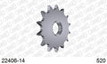 AFAM Front Sprocket, 520 (OE Pitch), Steel - 14T (orig size) – Suzuki RM-X450Z 2010–2017 / Suzuki RM-Z 450 R 2005–2014