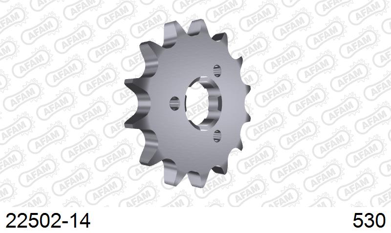 AFAM Front Sprocket, 530 (OE Pitch), Steel - 14T (orig size) – Suzuki GT380 1974–1977 / Suzuki GT750 J/K/L/M/A/B 1974–1977