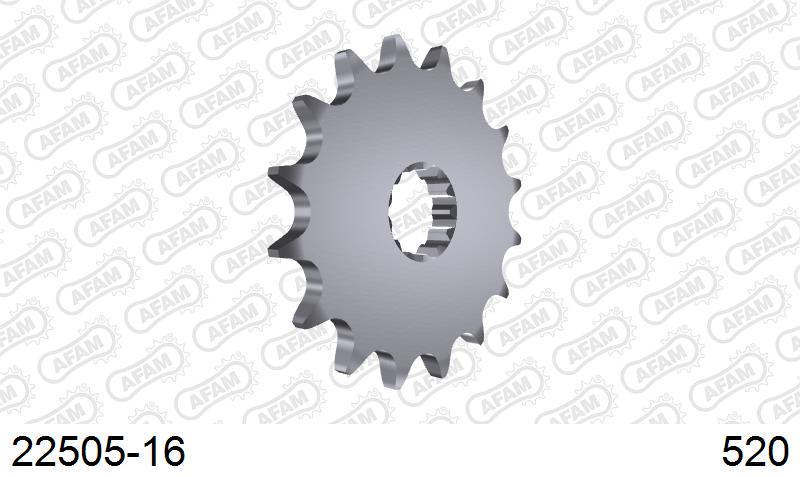 AFAM Front Sprocket, 520 (OE Pitch), Steel - 16T, 110 links reqd – Suzuki GS500E 1994–2000 / Suzuki GS500F 2004–2008