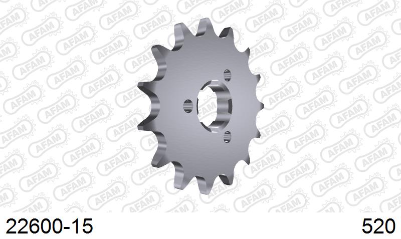 AFAM Front Sprocket, 520 (OE Pitch), Steel - 15T (orig size) (22600-15)