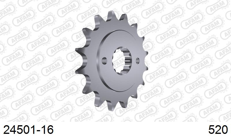AFAM Front Sprocket, 520 (OE Pitch), Steel - 16T (orig size) (24501-16)
