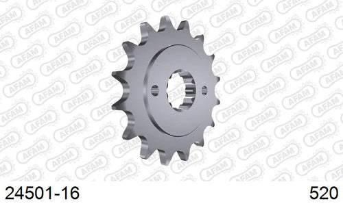 AFAM Front Sprocket, 520 (OE Pitch), Steel - 16T (orig size) (24501-16)