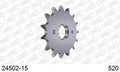 AFAM Front Sprocket, 520 (OE Pitch), Steel - 15T, 114 links reqd (24502-15)