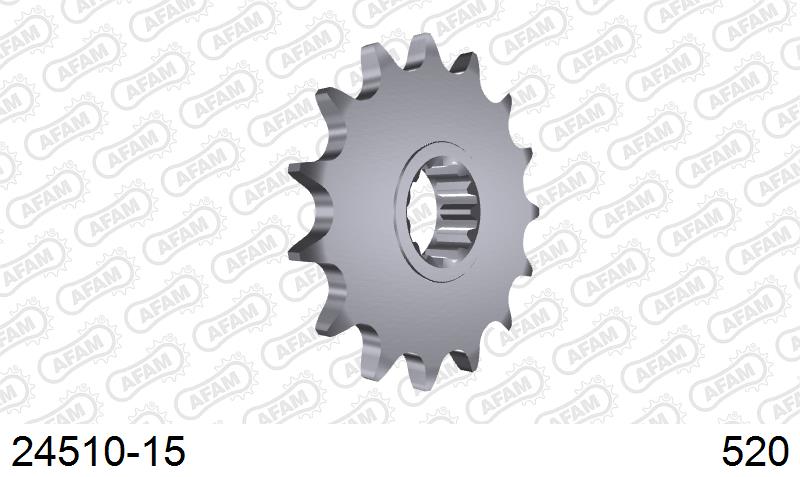 AFAM Front Sprocket, 520 (OE Pitch), Steel - 15T (orig size) – Kawasaki ZX-6R 2003–2007 / Kawasaki ZX-6RR 2003–2004