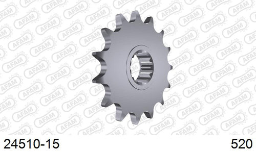 AFAM Front Sprocket, 520 (OE Pitch), Steel - 15T (orig size) – Kawasaki ZX-6R 2003–2007 / Kawasaki ZX-6RR 2003–2004