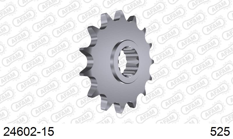 AFAM Front Sprocket, 525 (OE Pitch), Steel - 15T (orig size) – Kawasaki Zephyr 750 1995–1997