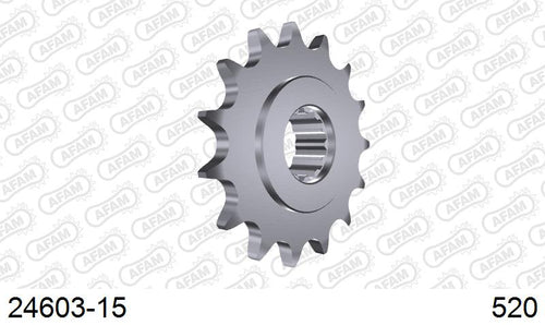 AFAM Front Sprocket, 520 (OE Pitch), Steel - 15T (orig size) (24603-15)