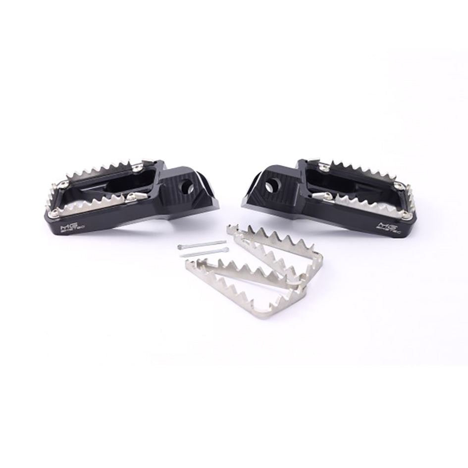 MG Biketec Enduro / SM foot peg set incl. stainless inserts & sliders (2600-653014)