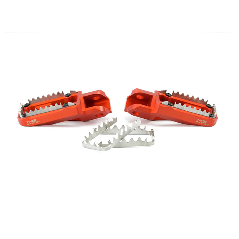 MG Biketec Enduro / SM foot peg set incl. stainless inserts & sliders (2670-653014)