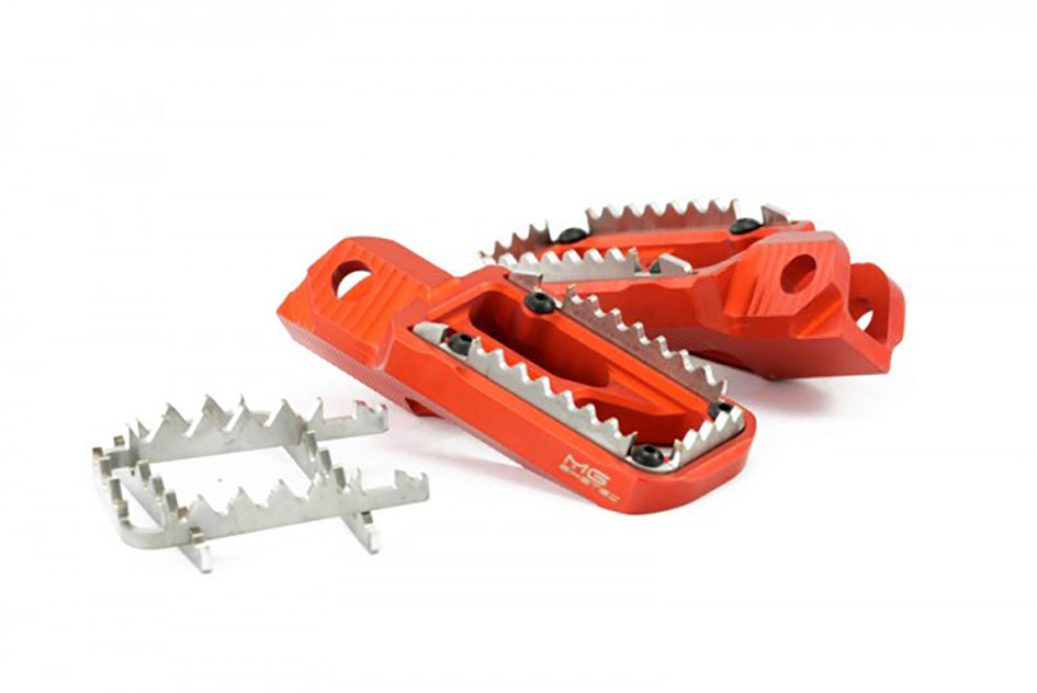 MG Biketec Enduro / SM foot peg set incl. stainless inserts & sliders (2670-653014)
