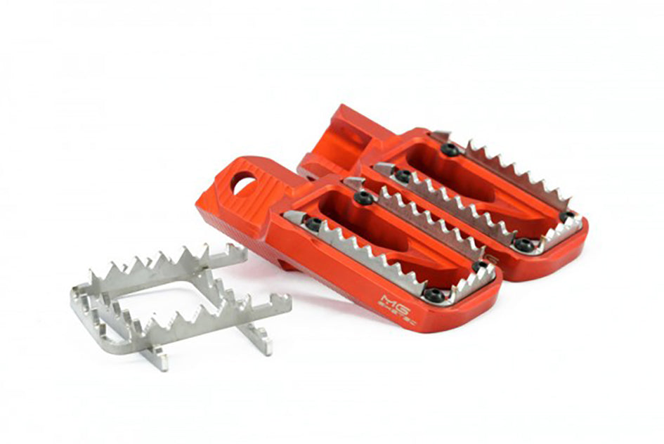 MG Biketec Enduro / SM foot peg set incl. stainless inserts & sliders (2670-653014)