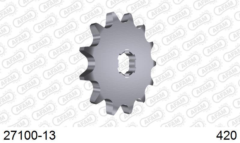 AFAM Front Sprocket, 420 (OE Pitch), Steel - 13T (orig size) (27100-13)