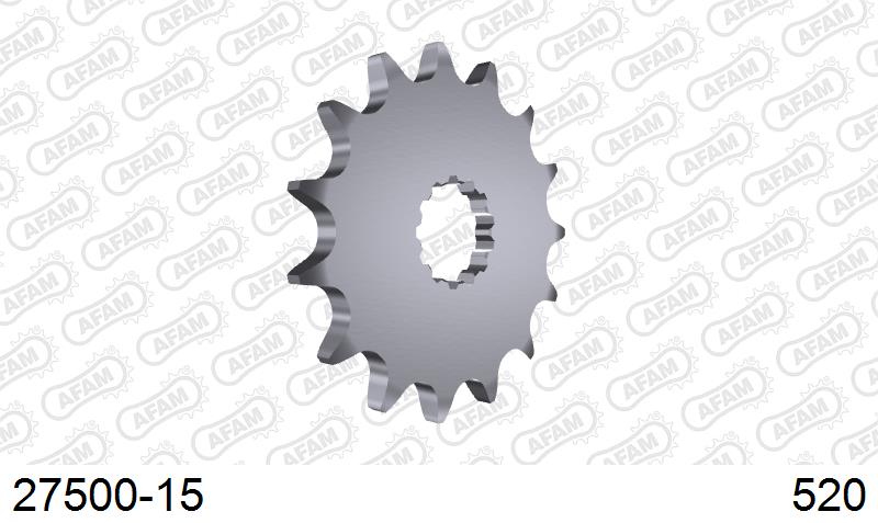 AFAM Front Sprocket, 520 (OE Pitch), Steel - 15T (orig size) (27500-15)