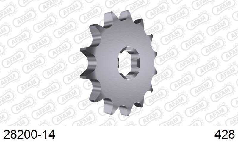 AFAM Front Sprocket, 428 (OE Pitch), Steel - 14T (orig size) (28200-14)