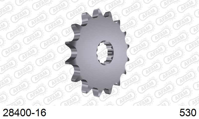 AFAM Front Sprocket, 530 (OE Pitch), Steel - 16T (orig size) (28400-16)