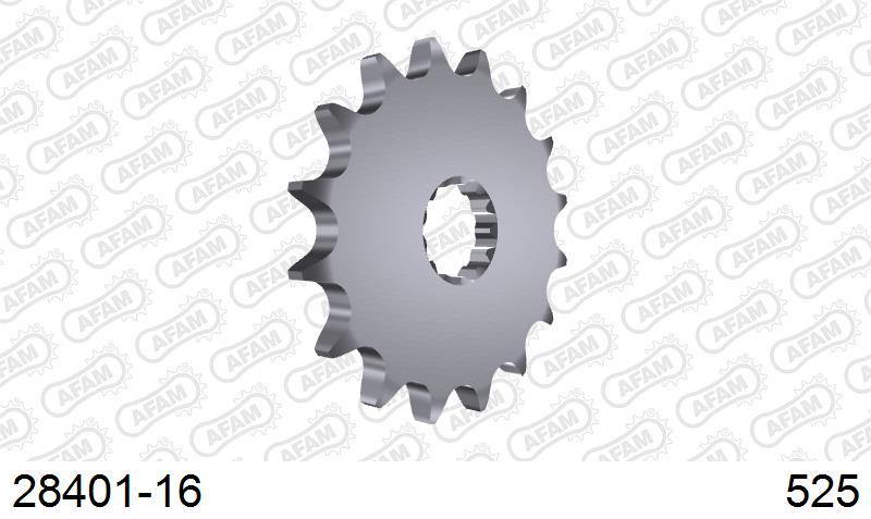 AFAM Front Sprocket, 525 (OE Pitch), Steel - 16T (orig size) (28401-16)