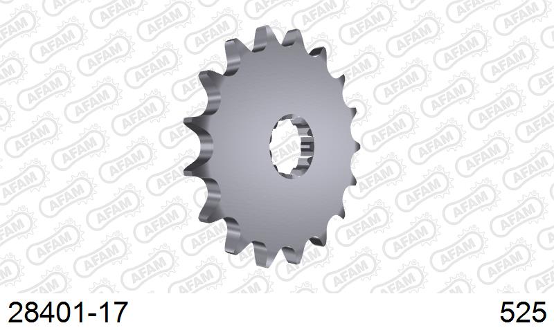 AFAM Front Sprocket, 525 (OE Pitch), Steel - 17T (orig size) (28401-17)
