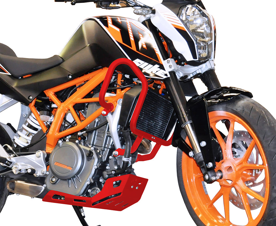Crosspro Aluminium Engine Guard, Red – KTM 250 Duke 2015–2016 / KTM 390 Duke 2013–2017