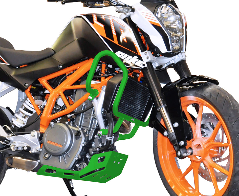 Crosspro Aluminium Engine Guard, Green – KTM 250 Duke 2015–2016 / KTM 390 Duke 2013–2017