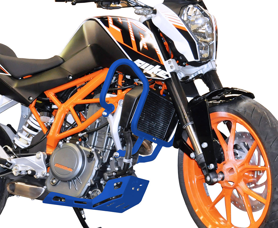 Crosspro Aluminium Engine Guard, Blue – KTM 250 Duke 2015–2016 / KTM 390 Duke 2013–2017