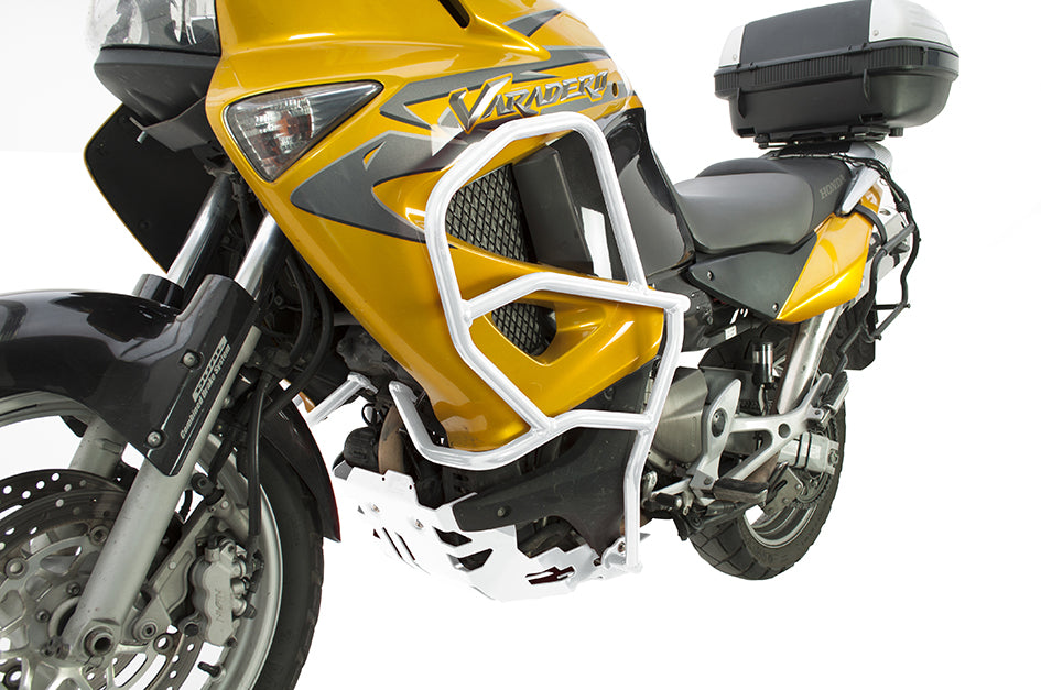 Crosspro Aluminium Engine Guard, White – Honda Varadero XL1000 2007–2011