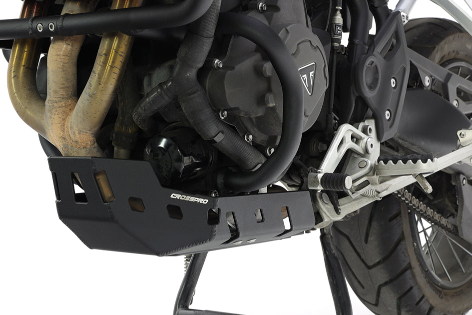 Crosspro Aluminium Engine Guard, Textured Black - Compatible with OEM Crash Bars – Triumph Tiger 900 / GT / Rally 2021–2026