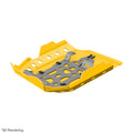 Crosspro Aluminium Engine Guard, Yellow - Compatible with OEM Crash Bars/Centre Stand