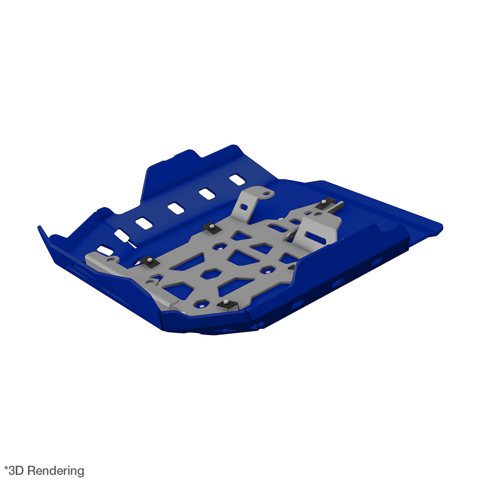 Crosspro Aluminium Engine Guard, Blue - Compatible with OEM Crash Bars/Centre Stand