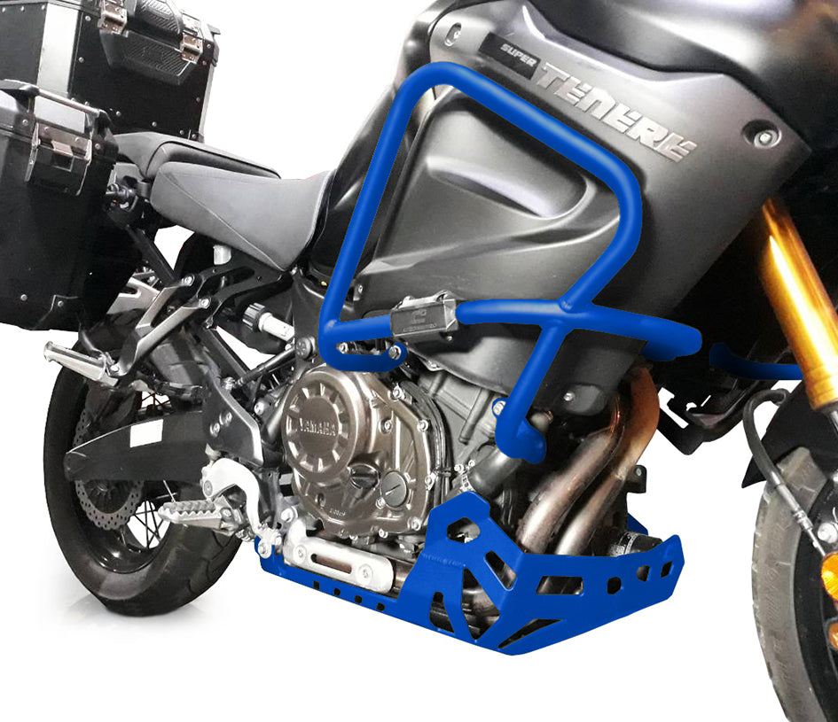 Crosspro Aluminium Crash Bar Blue - Compatible with OEM Skid Plate – Yamaha XT1200Z Super Tenere 2010–2014