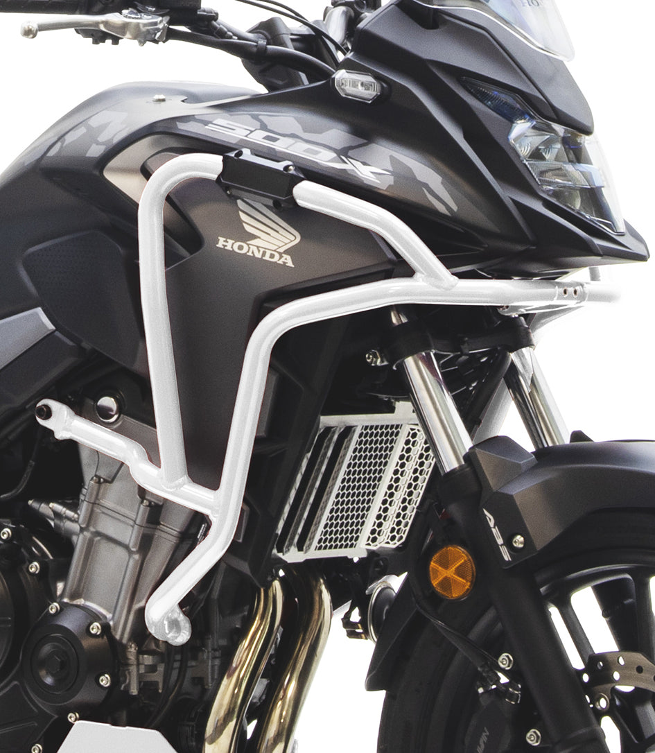 Crosspro Aluminium Crash Bar White - Compatible with OEM Skid Plate – Honda CB500X 2019–2023