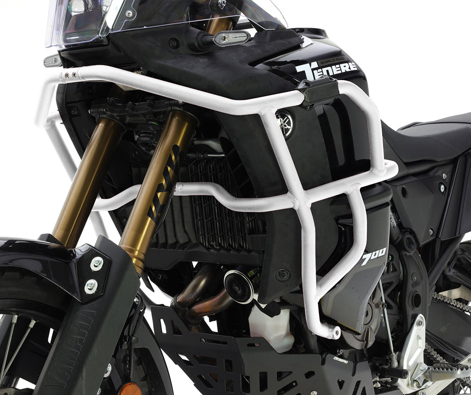 Crosspro Aluminium Crash Bar White - World Raid; Compatible with OEM Skid Plate – Yamaha Tenere 700 2022–2025